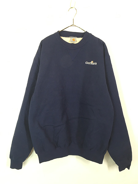 古着 90s Carhartt 裏地 メッシュ 前V ワンポイント 刺しゅう