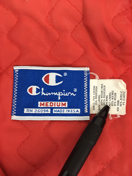 古着 80s USA製 Champion コーデュロイ パデット スタジャン