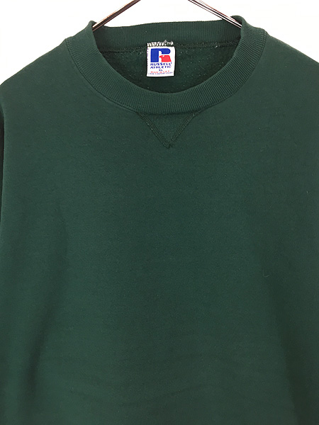 古着 90s USA製 Russell 無地 ソリッド 前V セットイン スウェット