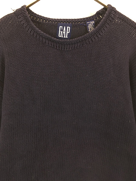 古着 90s GAP 無地 プレーン ボトルネック ローゲージ コットン ニット