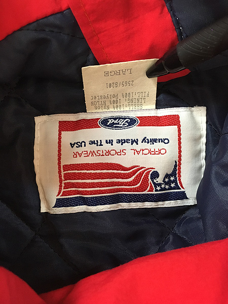 古着 90s USA製 Ford Racing フォード レーシング パデット ナイロン