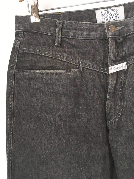 古着 80-90s USA製 MARITHE FRANCOIS GIRBAUD 先染め ブラック デニム