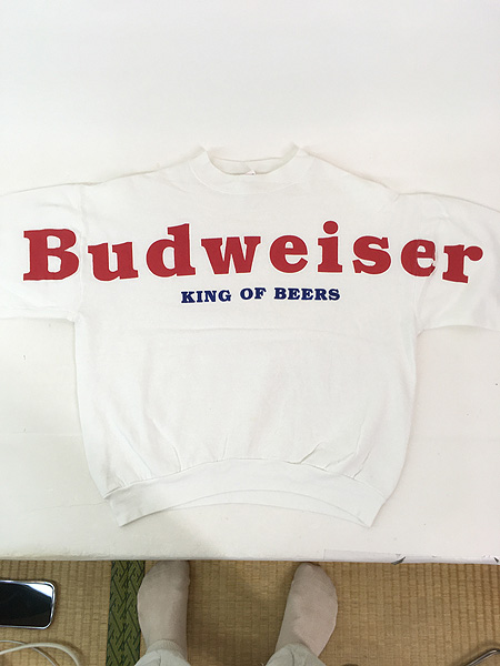 古着 90s Budweiser バドワイザー ビール 企業 特大 プリント