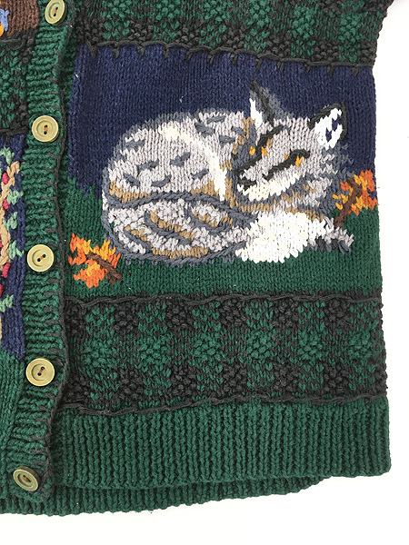 レディース 古着 Signatures By Northern Isles チェック 森の動物たち