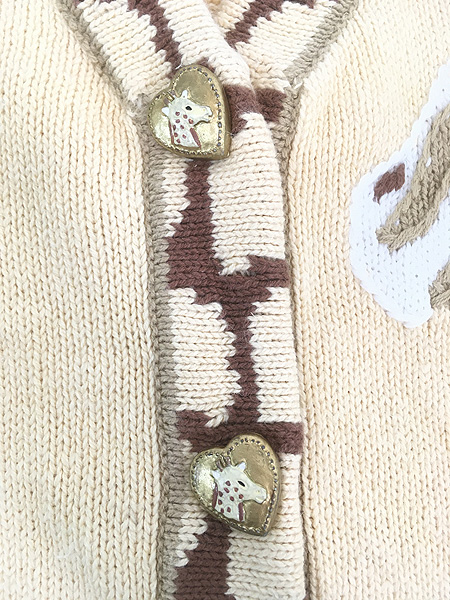 レディース 古着 90s Storybook knits きりん アニマル ビーズ