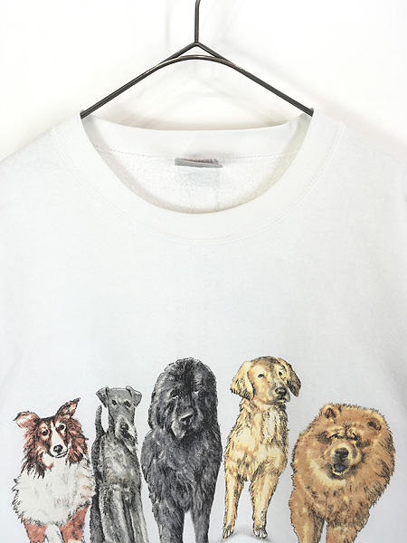 古着 90s USA製 犬 ワンちゃん アニマル 両面 プリント スウェット