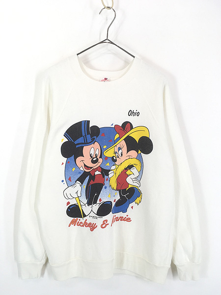 古着 80s Disney パーティー ミッキー ミニー スウェット トレーナー M