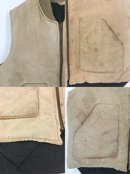 古着 80s USA製 Carhartt フェード ブラウン ダック 首リブ パデット