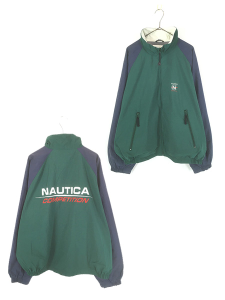 古着 90s Nautica Competition 裏地 メッシュ 両面 ロゴ プリント