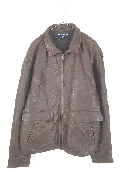 古着 90s ROUTE 66 パッチワーク 本革 オール レザー 襟付き