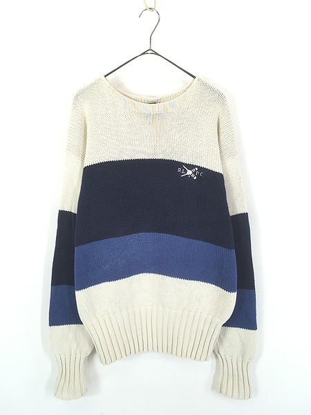 古着 80s GIVENCHY 紋章 マルチ チェック 総柄 アクリル ウール ニット