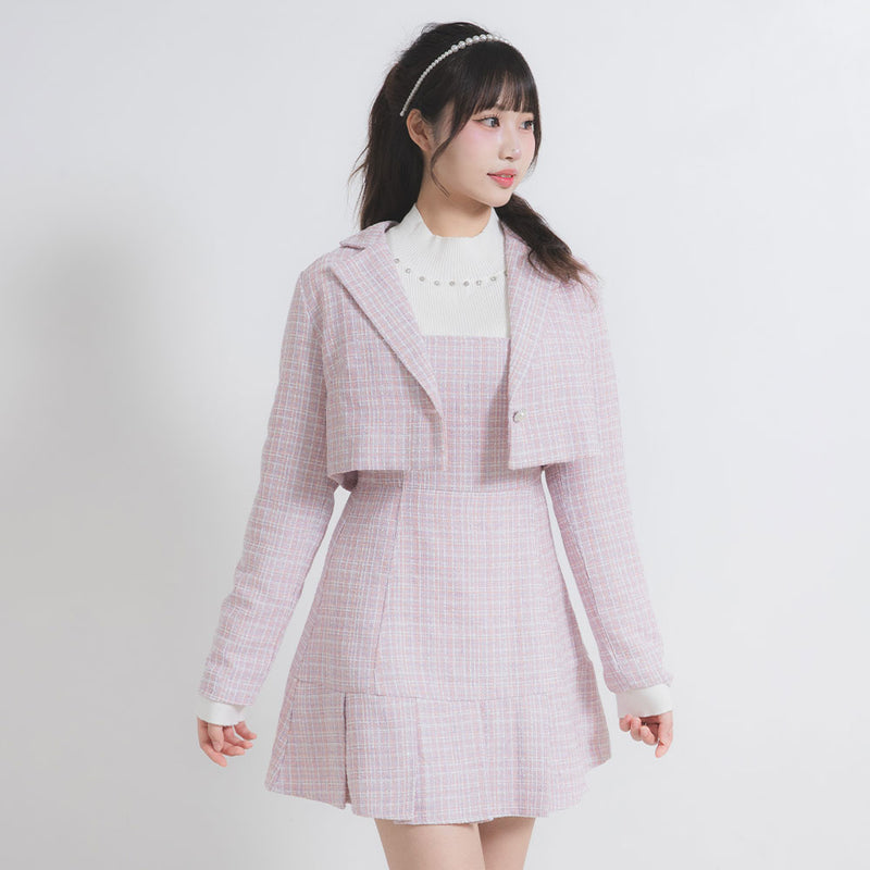 ラメツイードジャケットセットアップ【大きいサイズ有】 – レディース