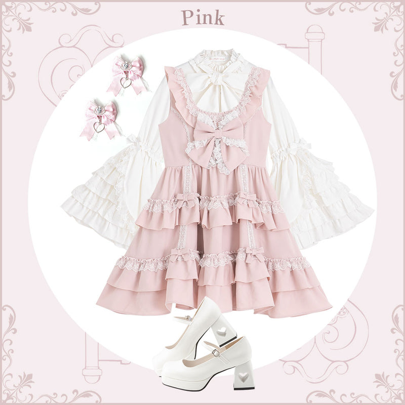 フリルたっぷりはしごレースリボンジャンスカ – レディース