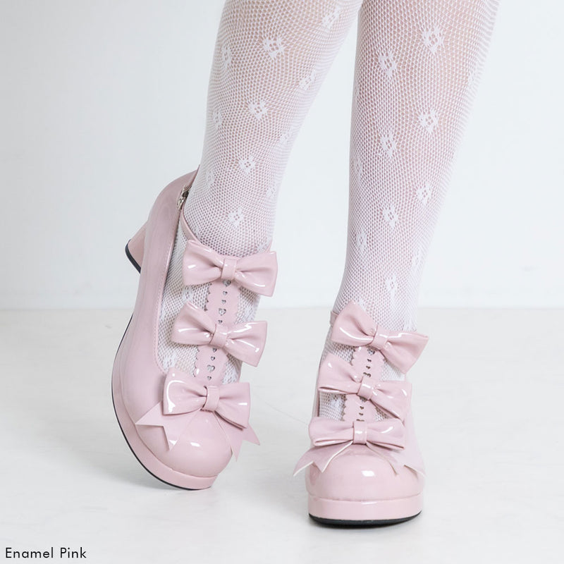 2buy20%OFFクーポン対象】ハートヒールトリプルリボンシューズ