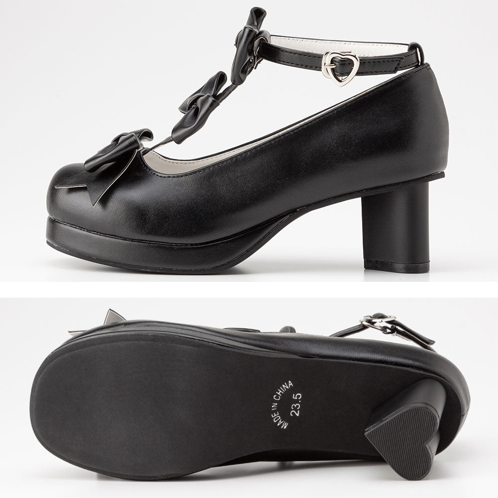 2buy20%OFFクーポン対象】ハートヒールトリプルリボンシューズ