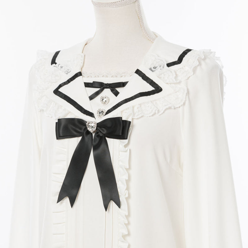 推しリボンテーラードセーラー襟ブラウス – レディースファッション