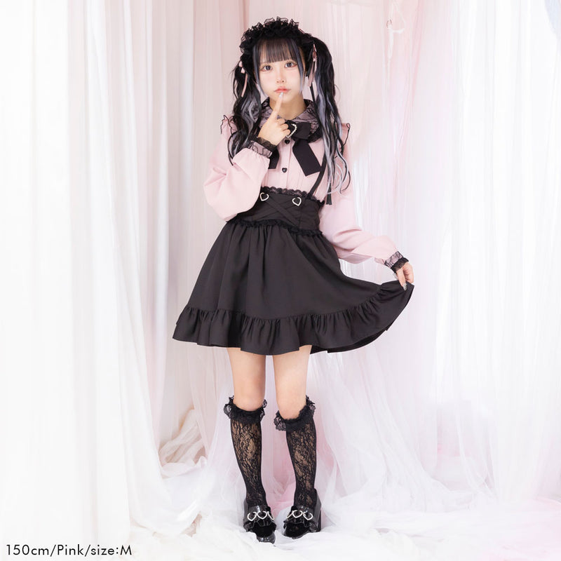 レース重ねハートリボンブラウス – レディースファッション通販の夢