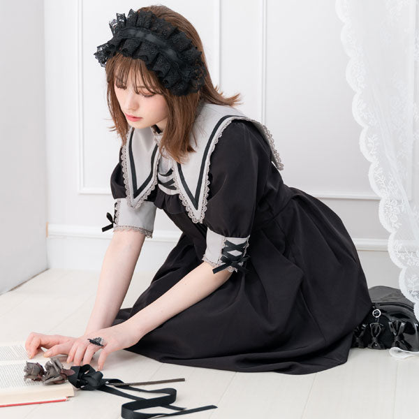 レースアップセーラー襟ワンピース – レディースファッション通販の夢