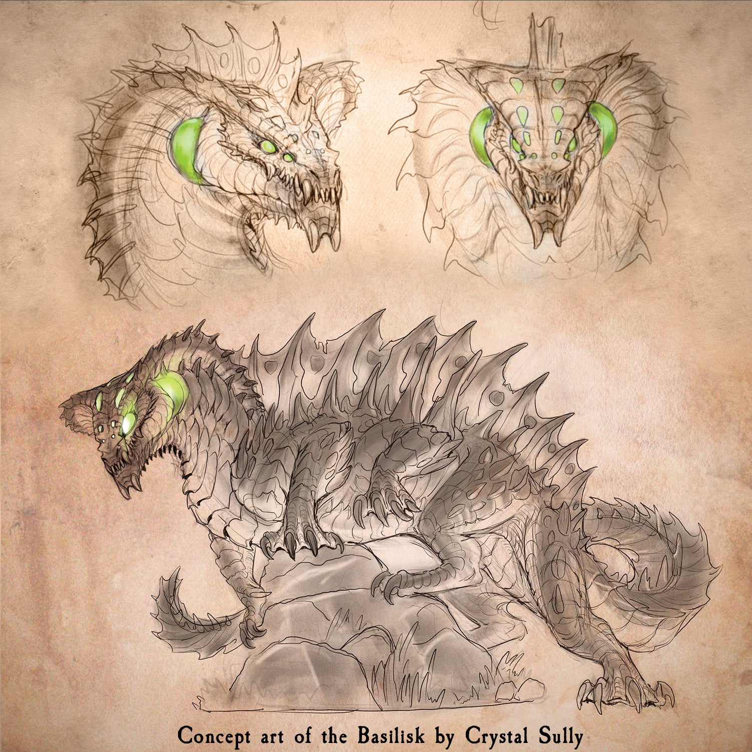 LED Bleakmyre Basilisk (Painted) – Dwarven Forge