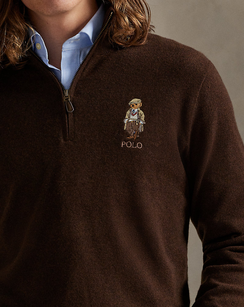 Polo Bear Wool Quarter-Zip Sweater