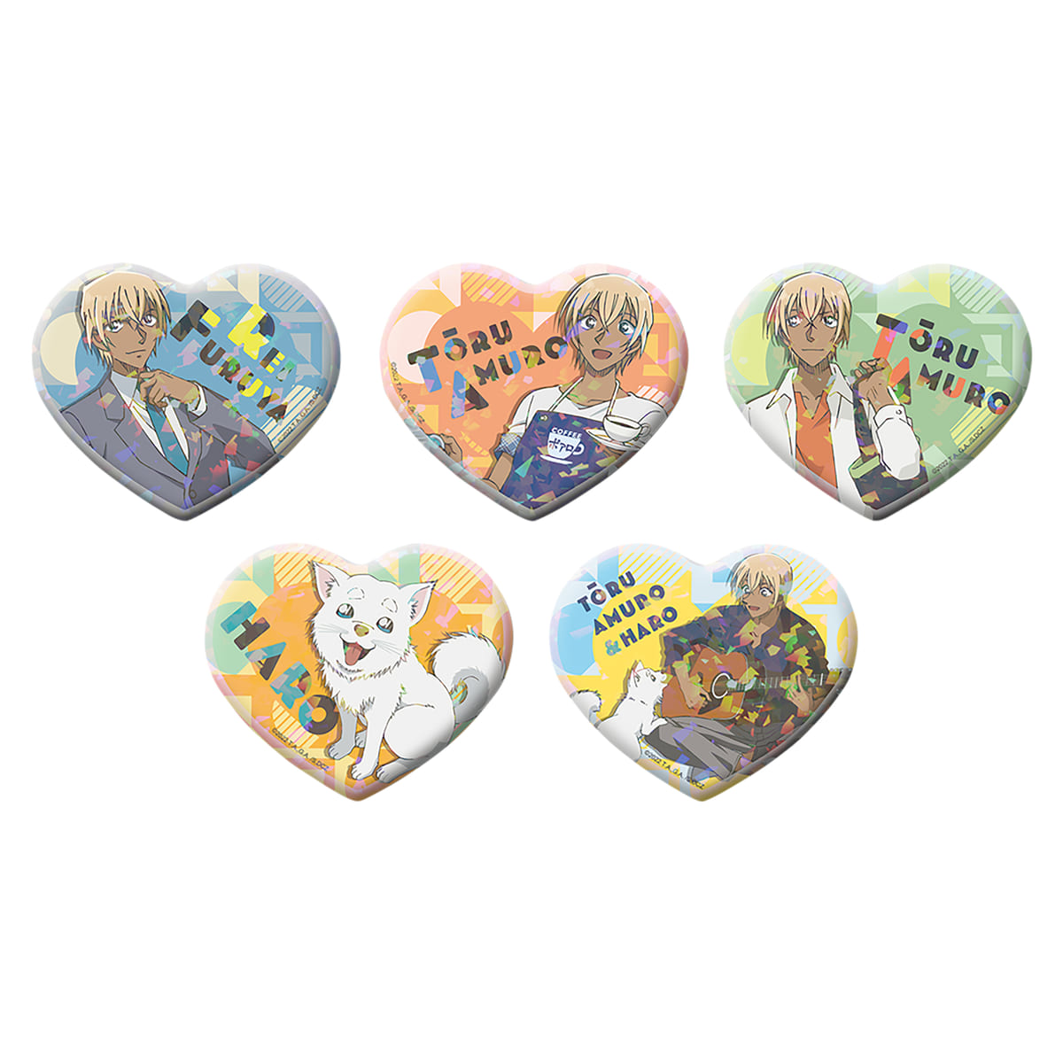 安室透のハート型缶バッジとマスコット！セガプライズ『名探偵コナン