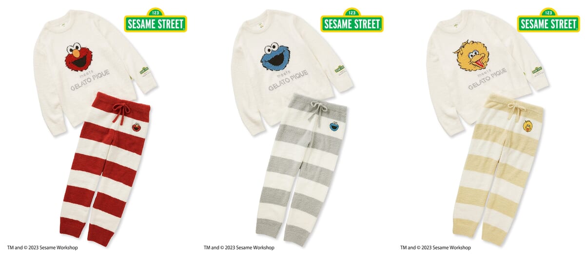 エルモやクッキーモンスターのルームウェア！gelato pique(ジェラート