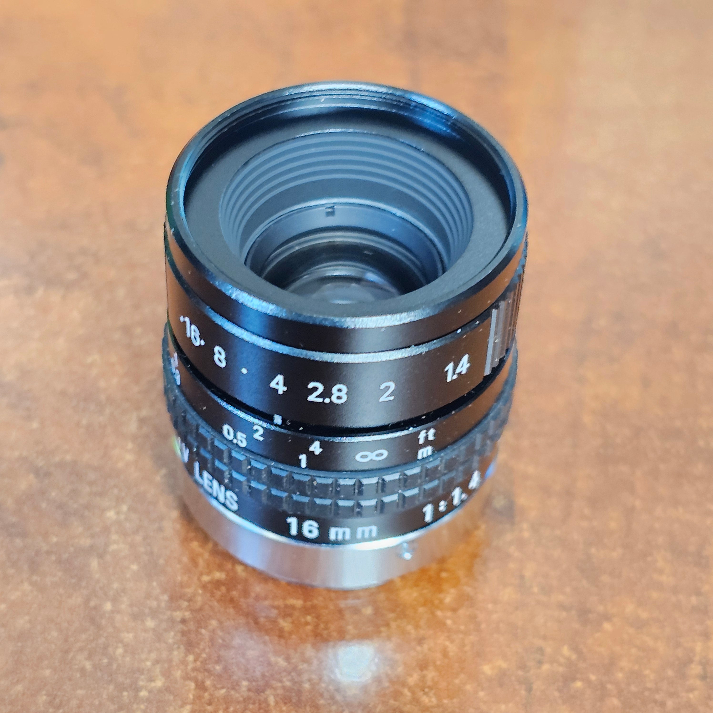 Cosmicar / Pentax 16mm f1.4 TV C-Mount Lens S# N/A – Du-All Camera