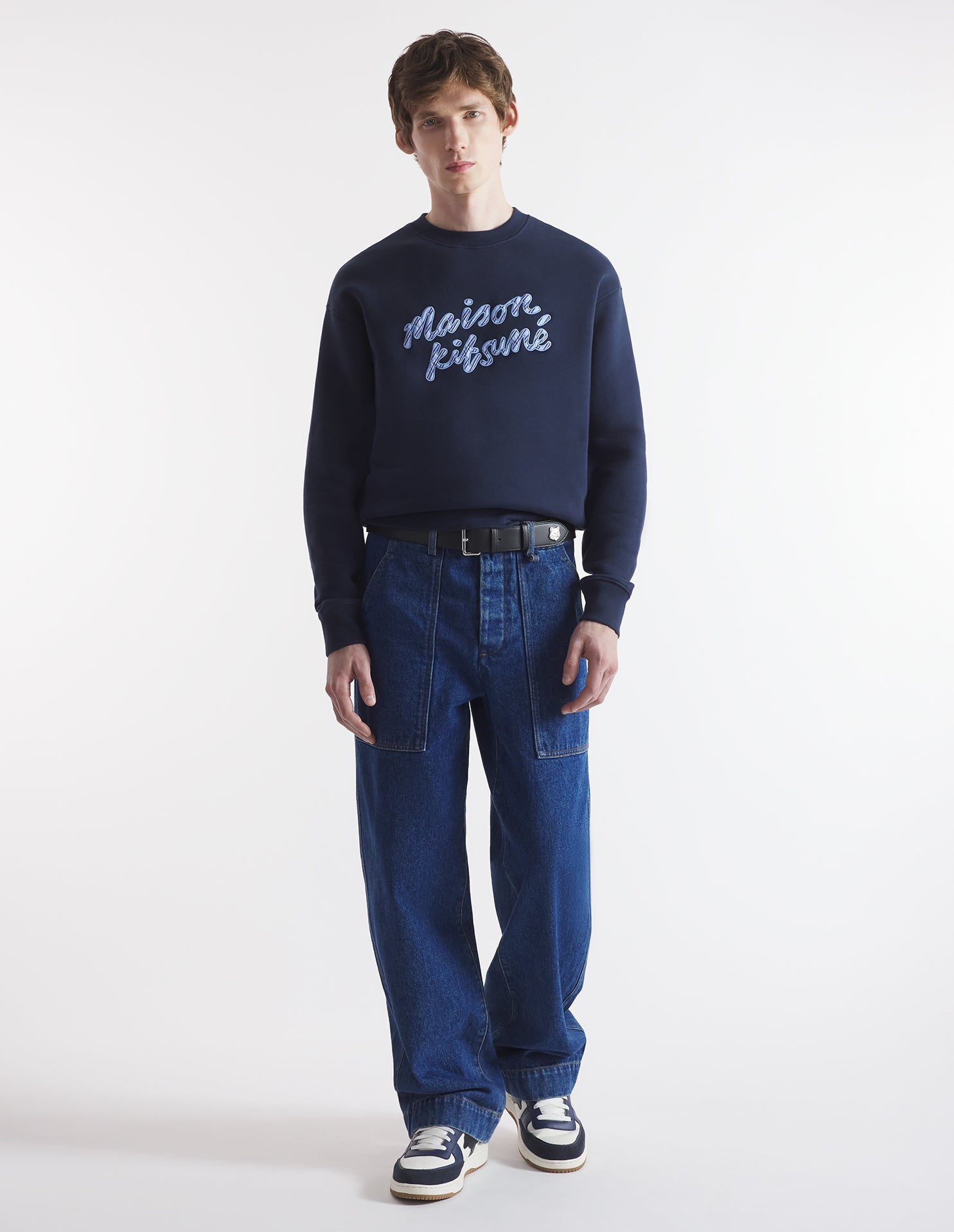 Maison Kitsuné Handwriting Sweater - Navy - Due West