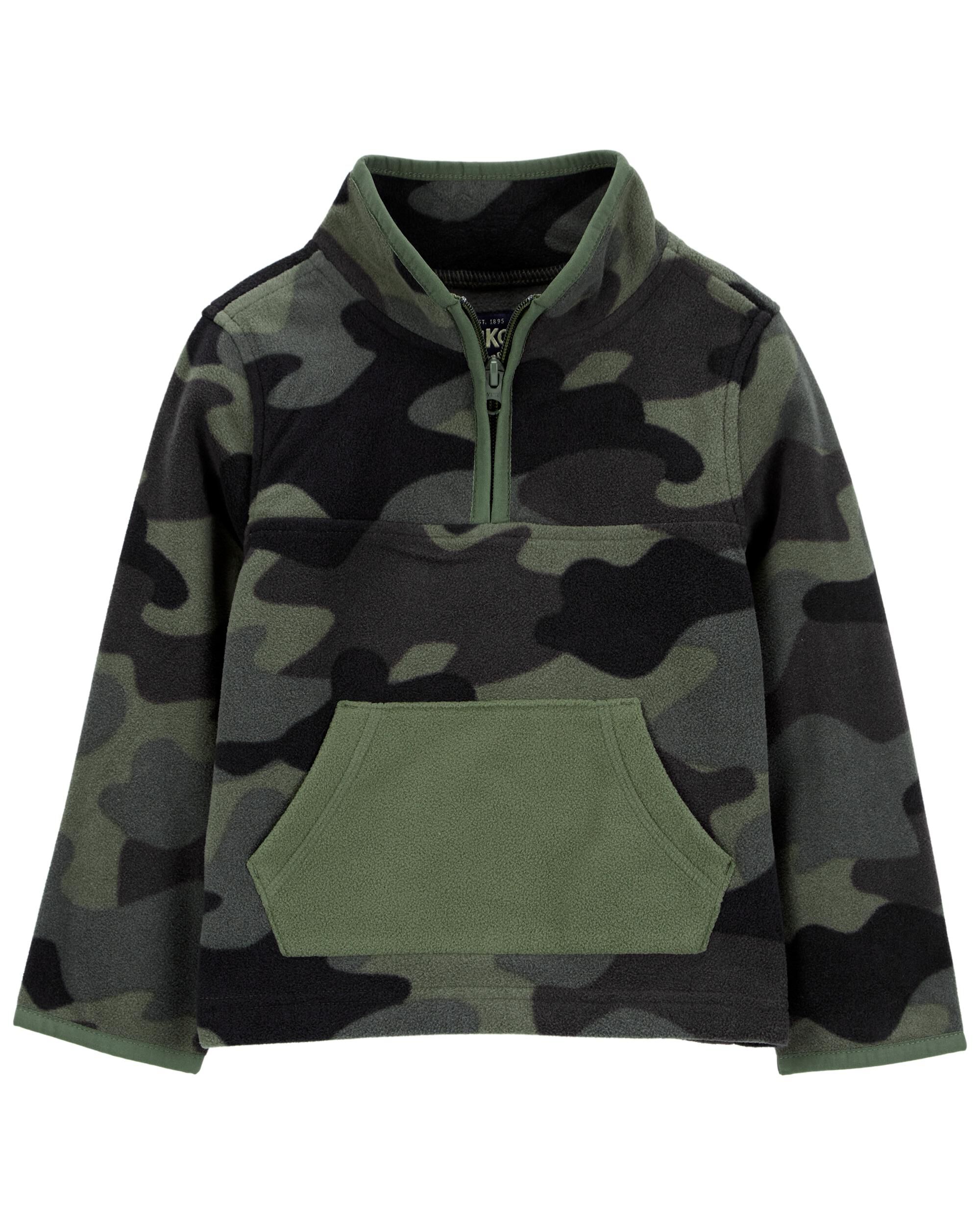Toddler Camo Print Quarter-Zip Microfleece Pullover - OshKosh B