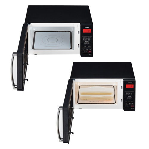 ツインバード工業 ミラーガラス フラット 電子レンジ ブラック DR