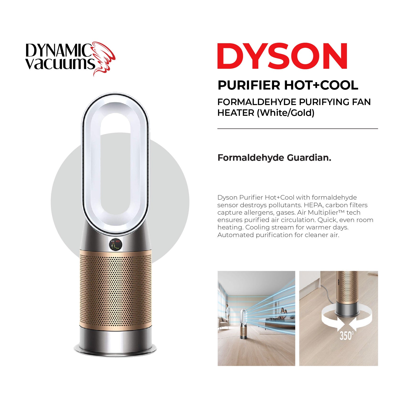 Dyson Purifier Hot+Cool Formaldehyde Purifying Fan Heater (White