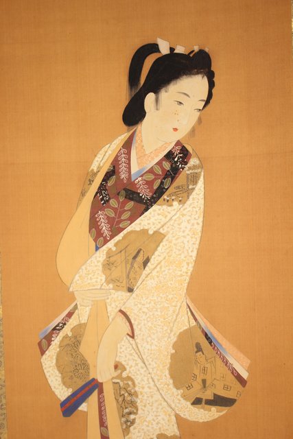 小林清彦 美人画 掛軸 Z032｜骨董店 のびる 古美術 骨董 和風建具 蔵戸