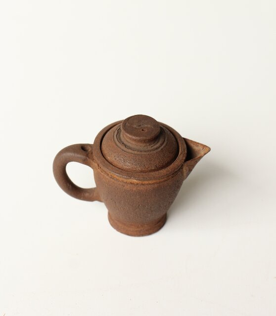 初代か 杉江寿門 後手南蛮手勾玉紋急須 P509｜骨董店 のびる 古美術