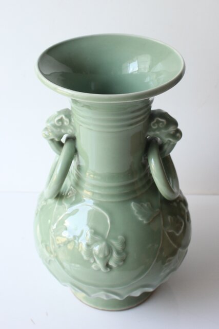 牙黄磁 しのぎ共蓋水指 加藤渓山作 茶道具 共箱 牙黄磁 しのぎ共蓋水指