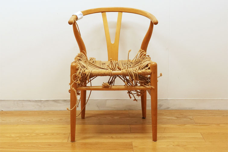 Yチェア、リボーンチェアのペーパーコード（座面）張替 | 高品質な