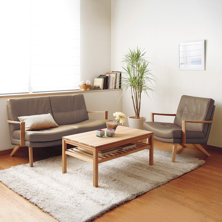 1人掛ソファ ZU1605 グレージュ ピュアオーク 通販 | 【公式】カリモク