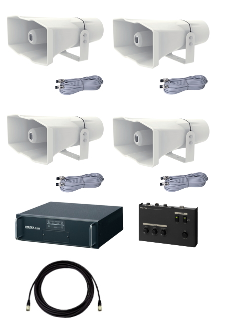 SS-150W-C-SET】UNI-PEX 選挙カー用 アンプ・スピーカー 150W クラス