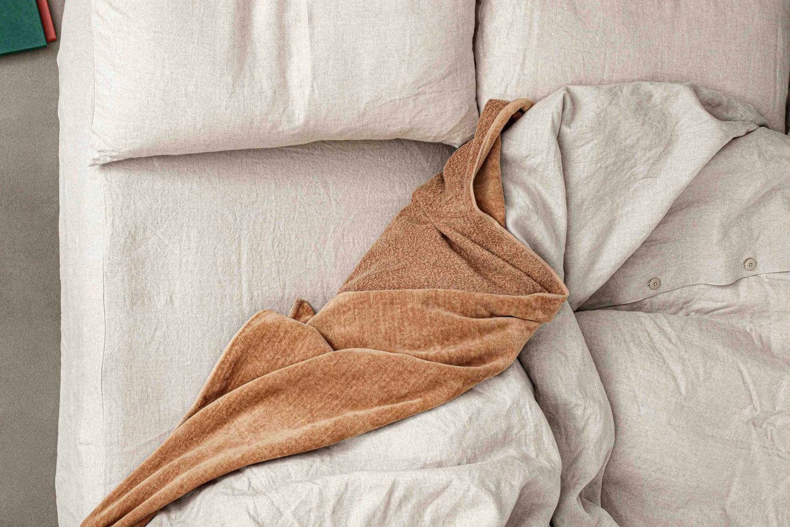 Raw brown cotton throw blanket – ÉCHAPPER | エシャペ