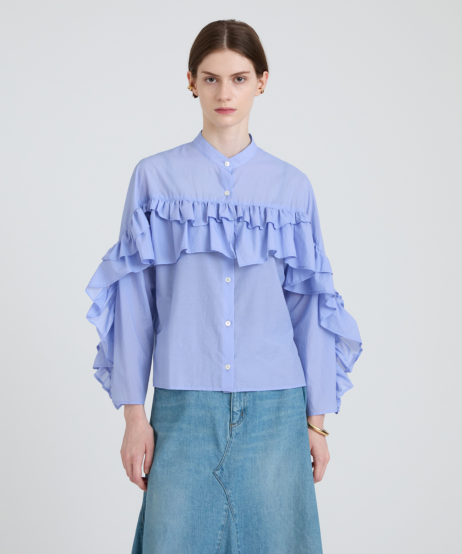 フロントフリルブラウス ｜ハウス オブ ロータス＜HOUSE OF LOTUS