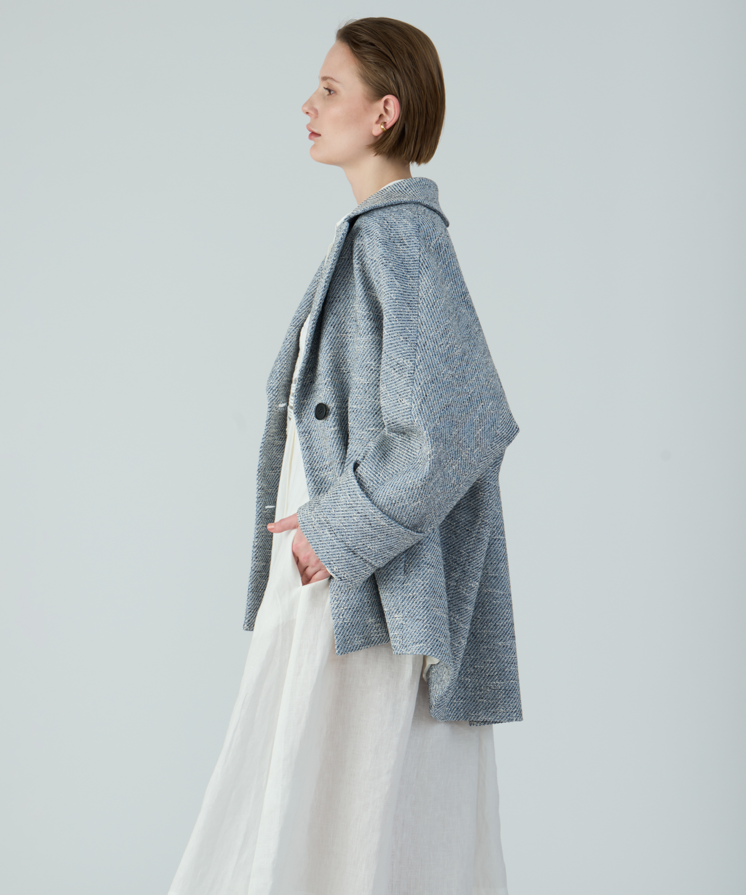 ミックスツイードケープライクコート ｜ハウス オブ ロータス＜HOUSE