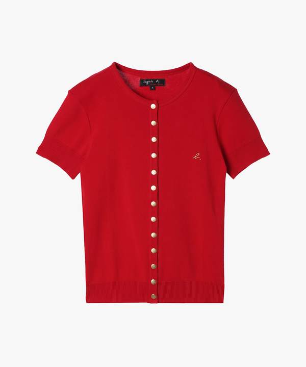 コットン メルトン 長袖 カーディガンプレッション 