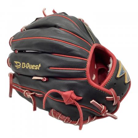 D-QUEST (ディークエスト) 軟式グローブ 約28cm ブラック×レッド 展示