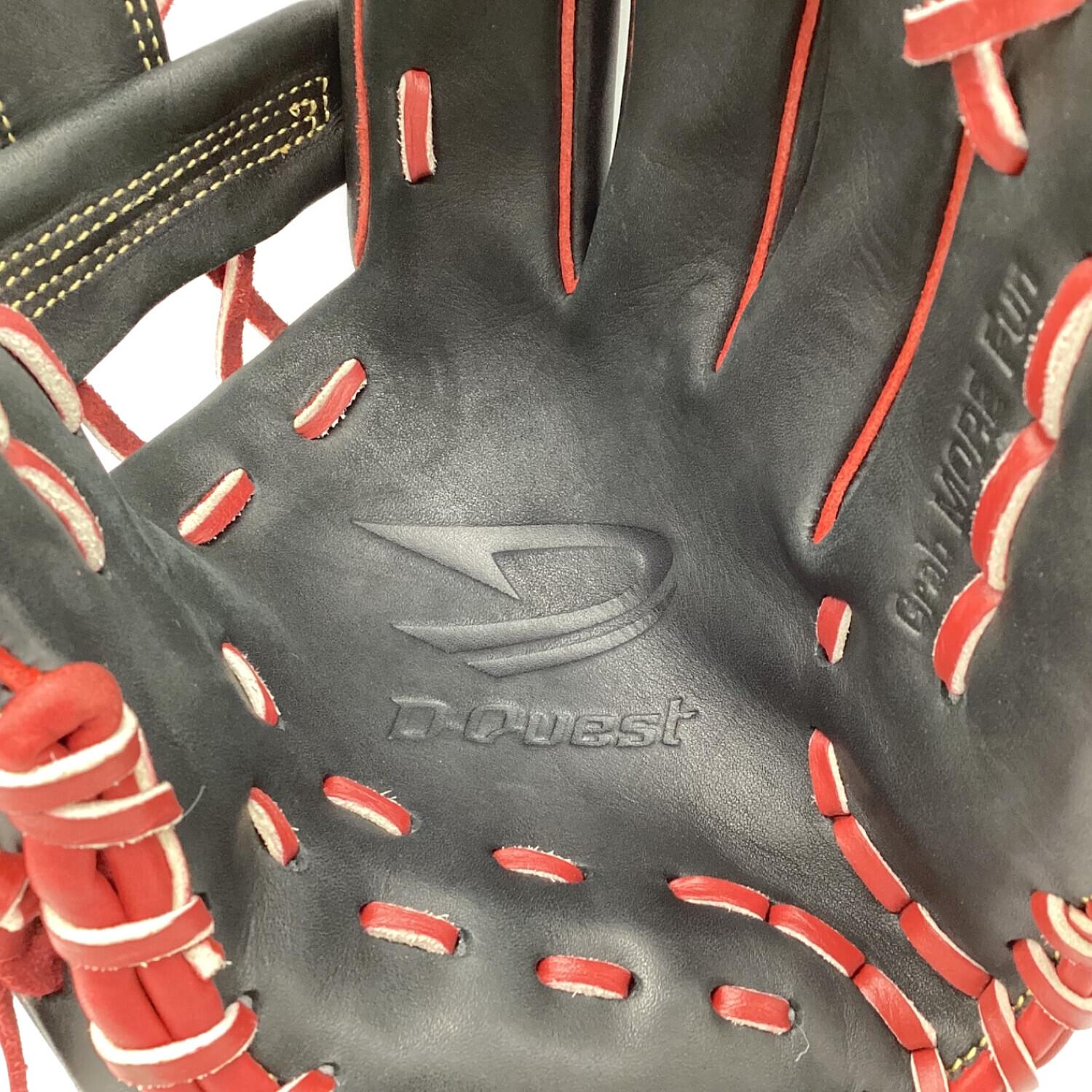 D-QUEST (ディークエスト) 軟式グローブ 約28cm ブラック×レッド 展示