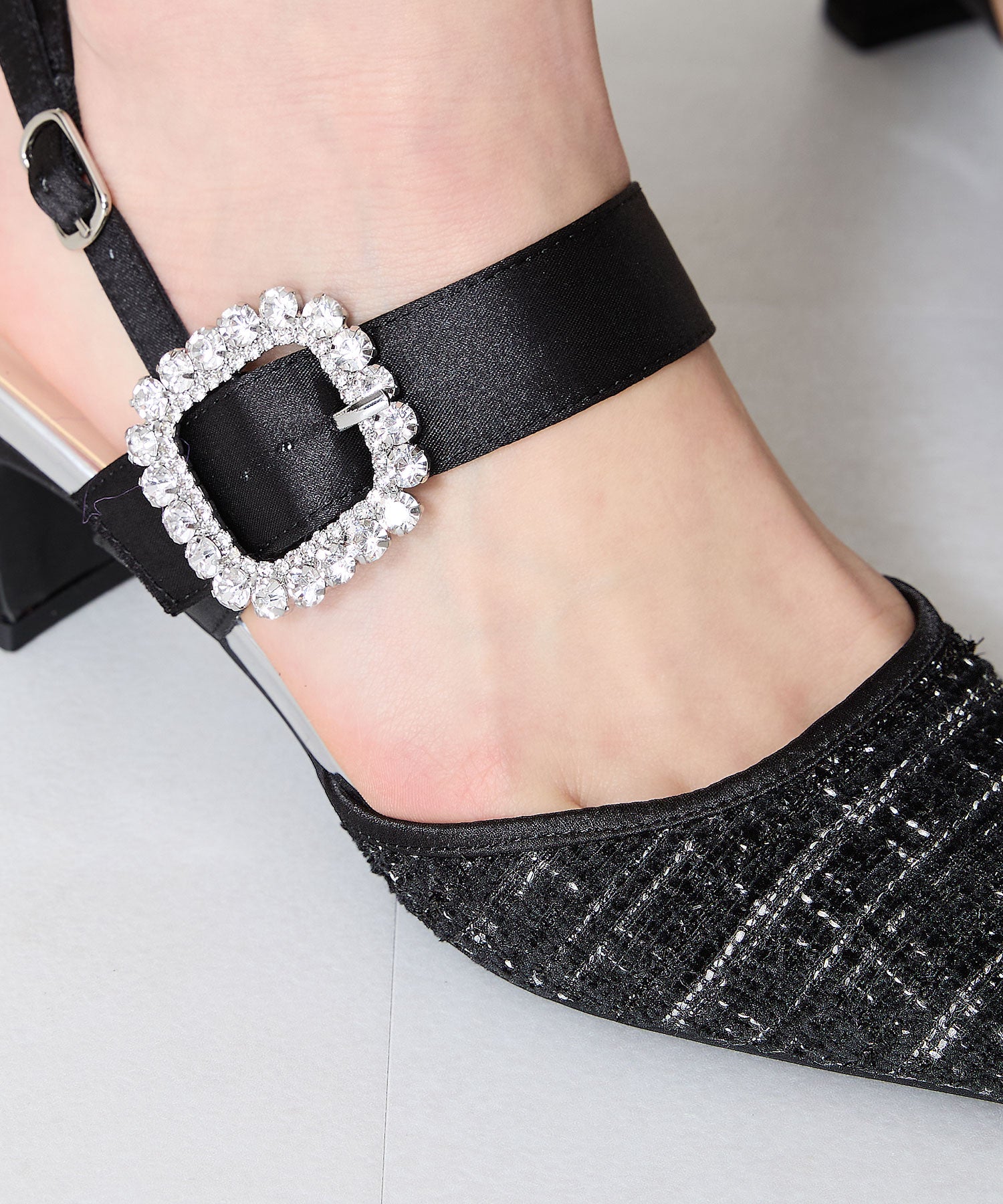 ビジューストラップツイードパンプス/51115 – ORIENTALTRAFFIC