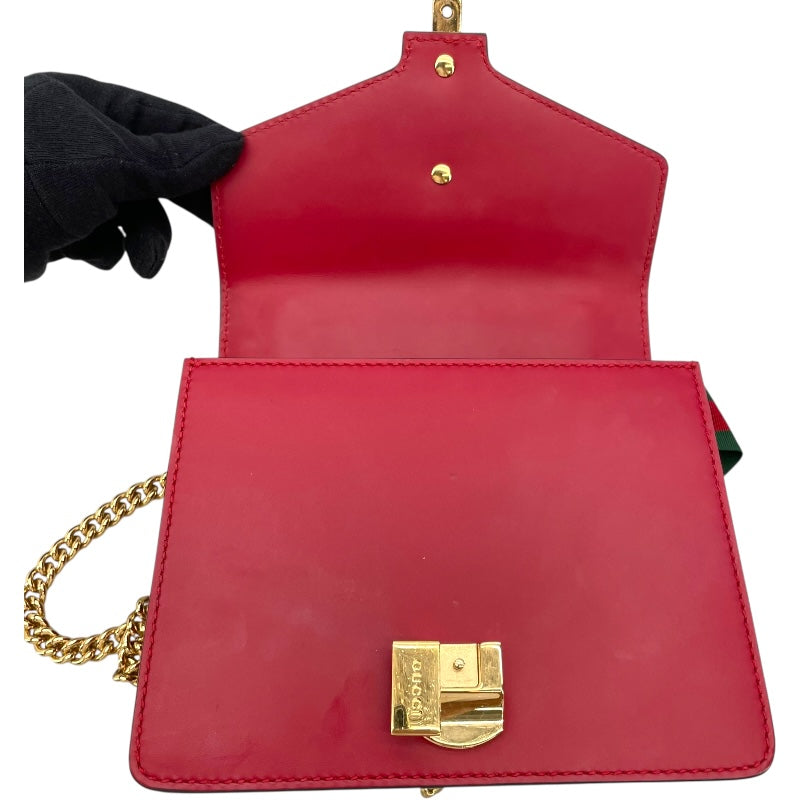 グッチ GUCCI シルヴィ ミニチェーンバッグ 431666 レッド レザー