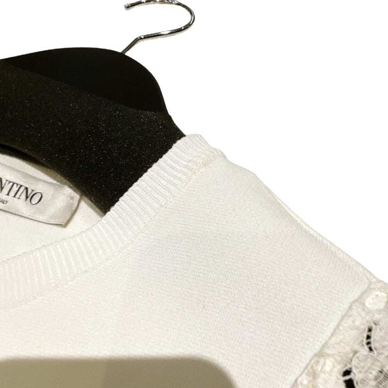 ヴァレンティノ VALENTINO レース切り替えフレアワンピース ホワイト