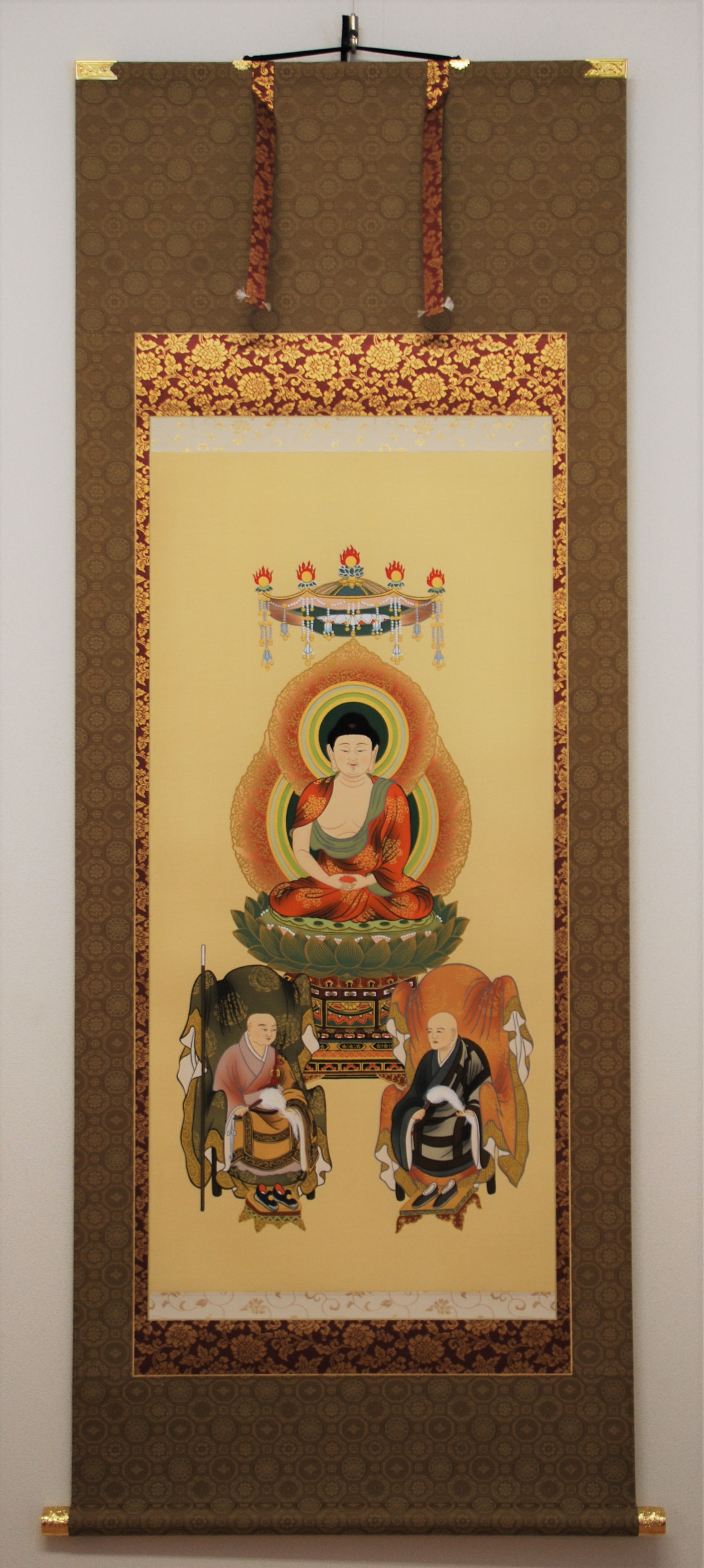 阿波掛軸堂 / K-08 曹洞三尊佛【絹本肉筆】(伊藤香川）