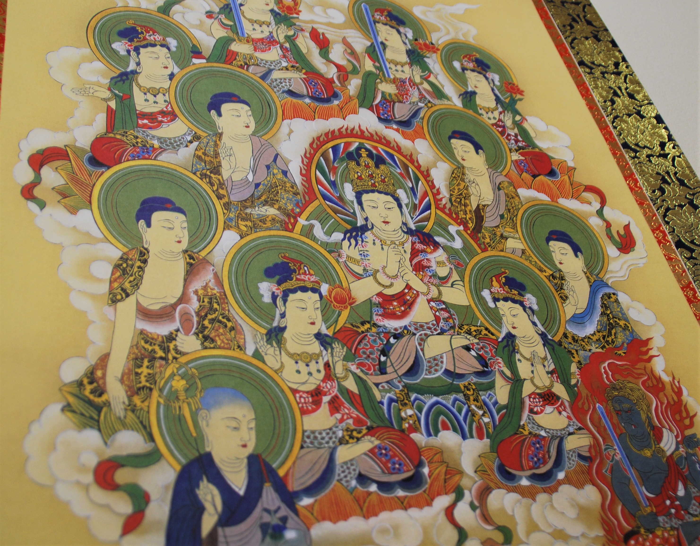 阿波掛軸堂 / A-049 真言十三佛大師付巾広 (和紙印刷)