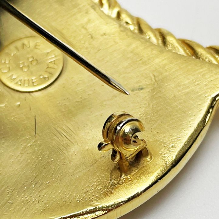 CELINE セリーヌ ブローチ 88 GD マカダム トリオンフ GP レディース