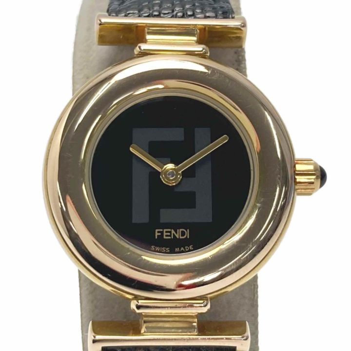 FENDI フェンディ FFロゴ GP ラウンドフェイス 320L ブラック クォーツ